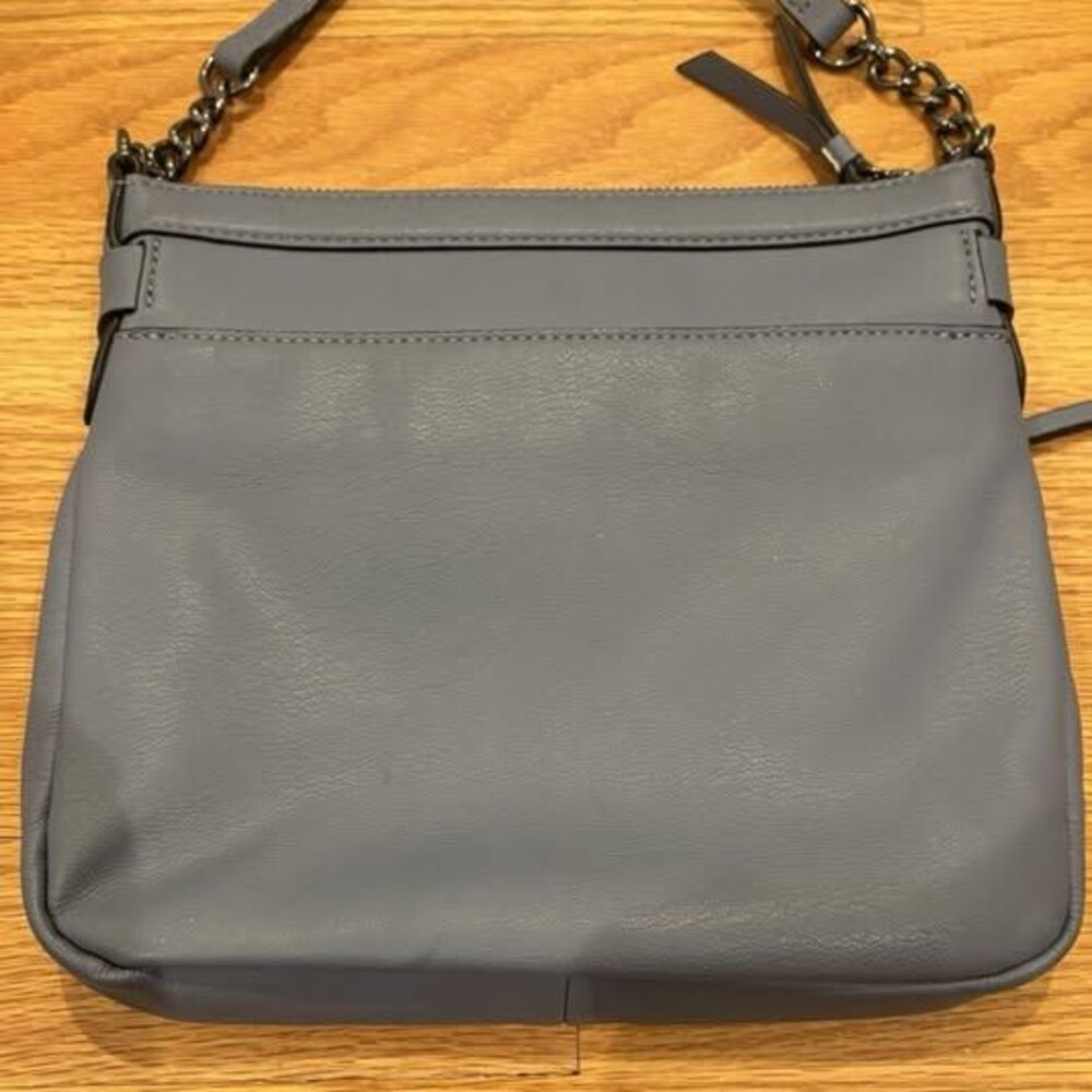 Simply Vera Vera Wang Purse Bag Blue Faux Leather Crossbody Adjustable Strap EUC - Picture 4 of 10
